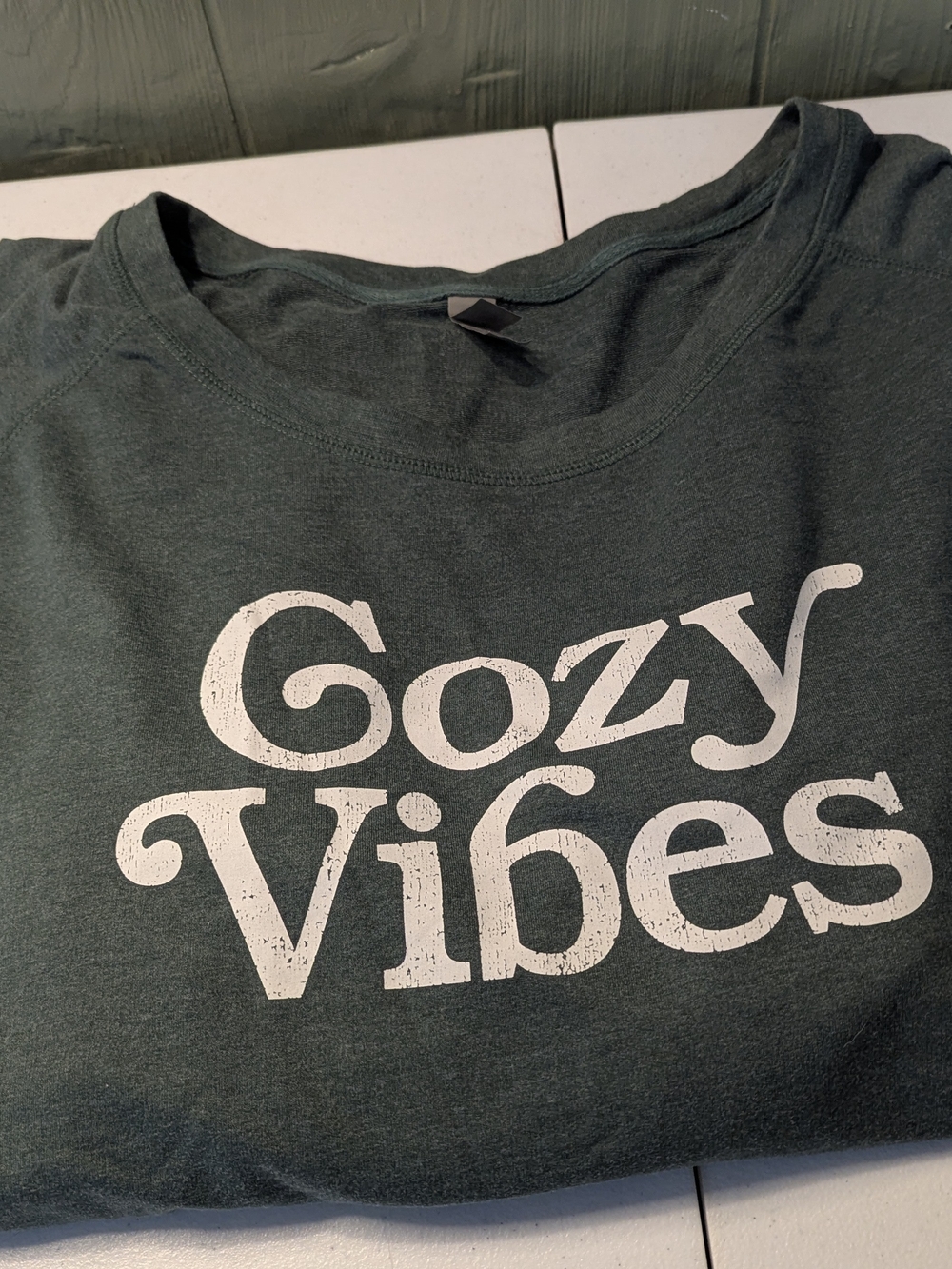 Cozy Vibes Women's Green Graphic Sweatshirt 4W Plus